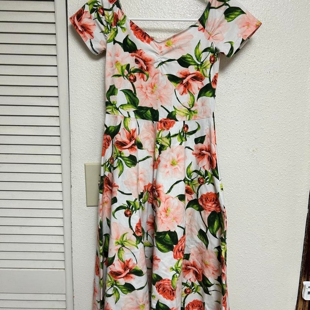 American Apparel pink & white floral romantic cottagecore dres